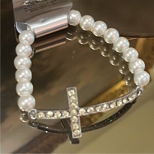 Pearl Cross Bracelet